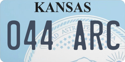 KS license plate 044ARC