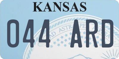 KS license plate 044ARD