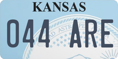 KS license plate 044ARE