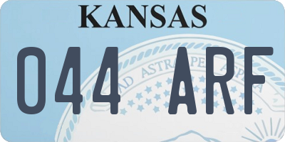 KS license plate 044ARF