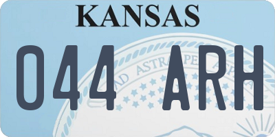 KS license plate 044ARH