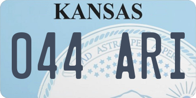 KS license plate 044ARI