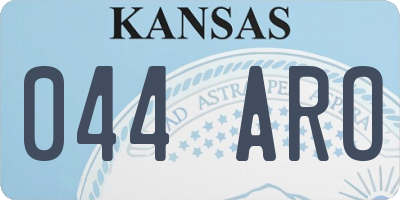 KS license plate 044ARO