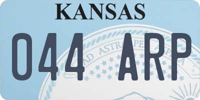 KS license plate 044ARP