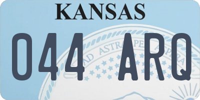 KS license plate 044ARQ