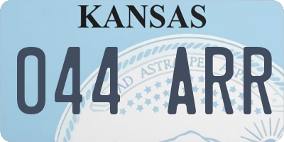 KS license plate 044ARR