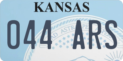 KS license plate 044ARS