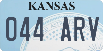 KS license plate 044ARV