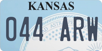 KS license plate 044ARW
