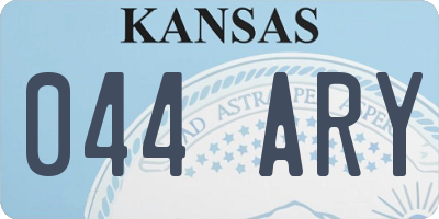 KS license plate 044ARY