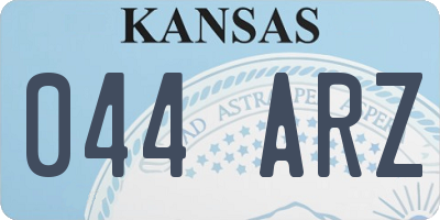 KS license plate 044ARZ