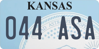 KS license plate 044ASA