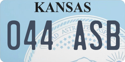 KS license plate 044ASB