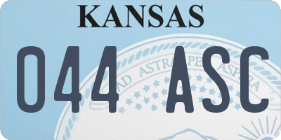 KS license plate 044ASC