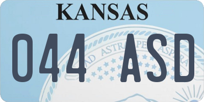 KS license plate 044ASD