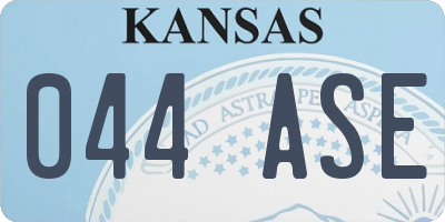 KS license plate 044ASE