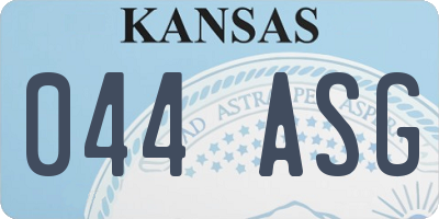 KS license plate 044ASG