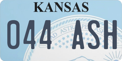 KS license plate 044ASH