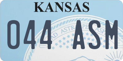 KS license plate 044ASM