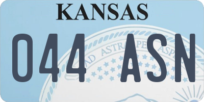 KS license plate 044ASN