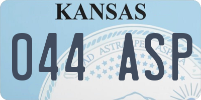 KS license plate 044ASP