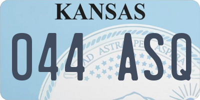 KS license plate 044ASQ