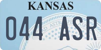 KS license plate 044ASR