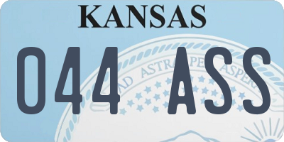 KS license plate 044ASS