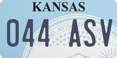 KS license plate 044ASV