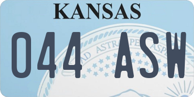 KS license plate 044ASW