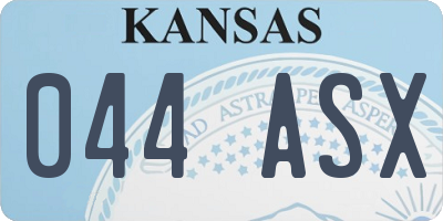 KS license plate 044ASX