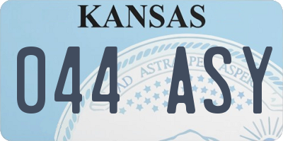 KS license plate 044ASY