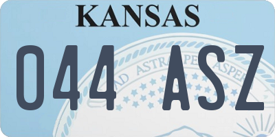 KS license plate 044ASZ