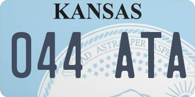 KS license plate 044ATA