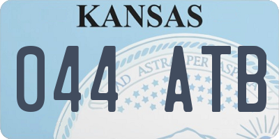 KS license plate 044ATB