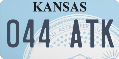 KS license plate 044ATK