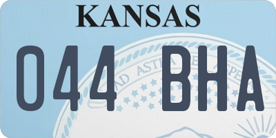 KS license plate 044BHA