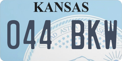 KS license plate 044BKW