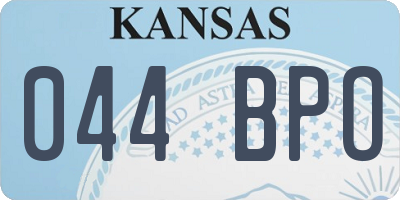 KS license plate 044BPO