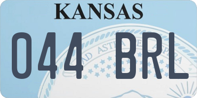 KS license plate 044BRL