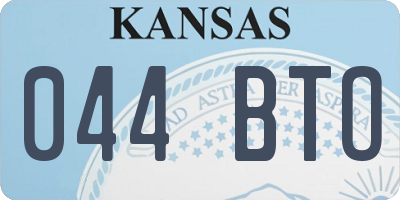 KS license plate 044BTO