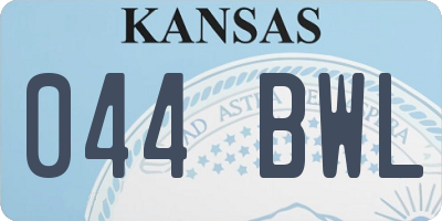 KS license plate 044BWL