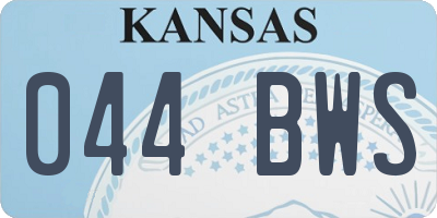 KS license plate 044BWS