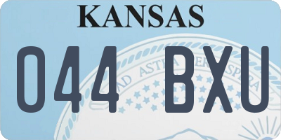 KS license plate 044BXU