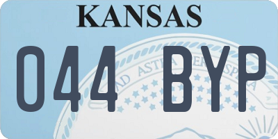 KS license plate 044BYP