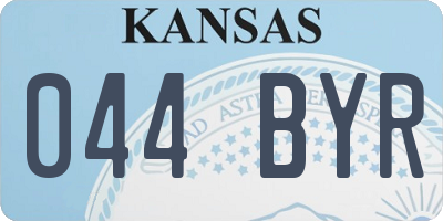 KS license plate 044BYR