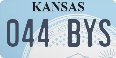 KS license plate 044BYS