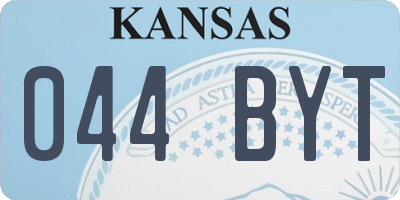 KS license plate 044BYT