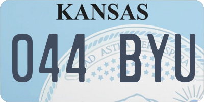 KS license plate 044BYU