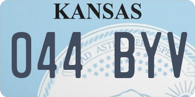 KS license plate 044BYV